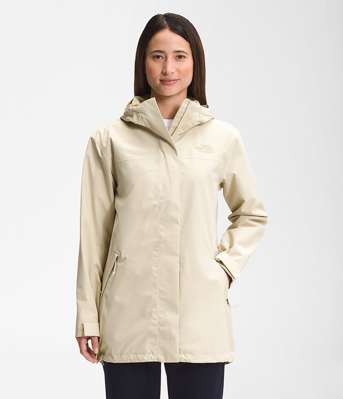 The North Face Womens Rain Jacket Voyage Midi 841NJMTQO - Beige